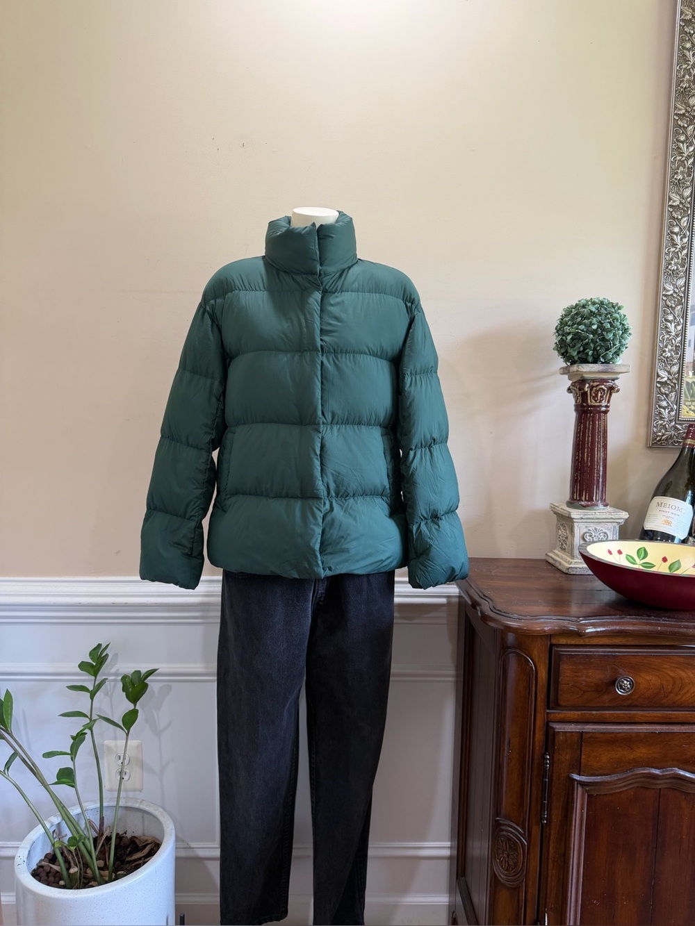 Marimekko Uniqlo Reversible Puff Jacket- Green and Multi
